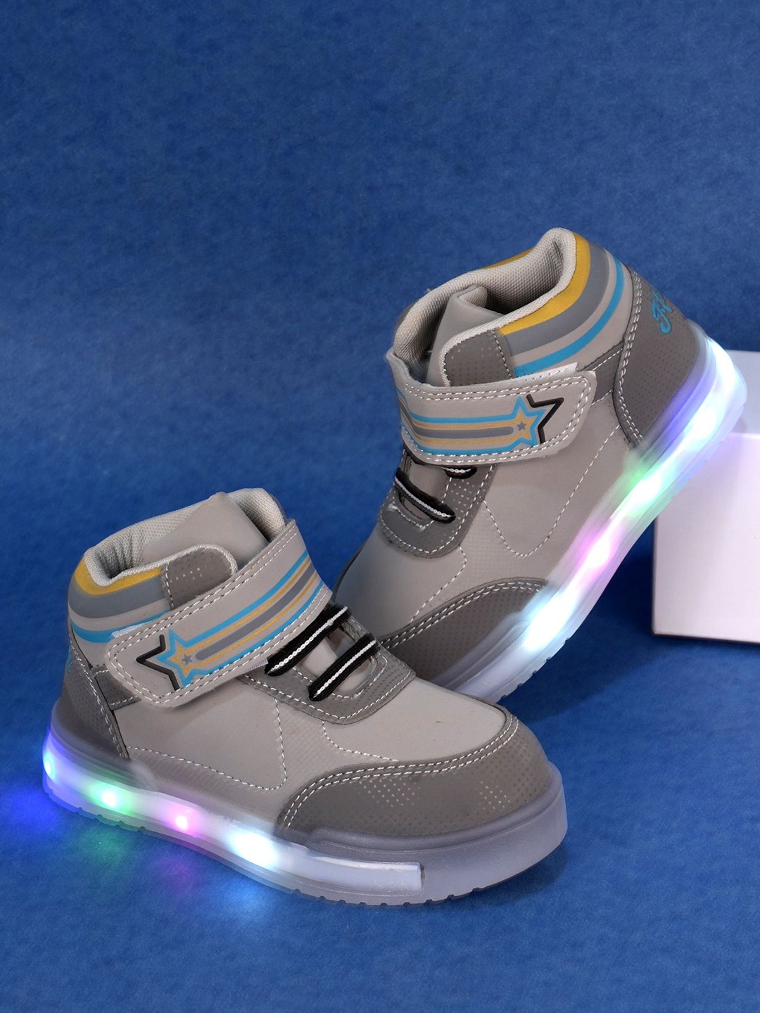 

FEETWELL SHOES Unisex Kids Sneakers, Grey