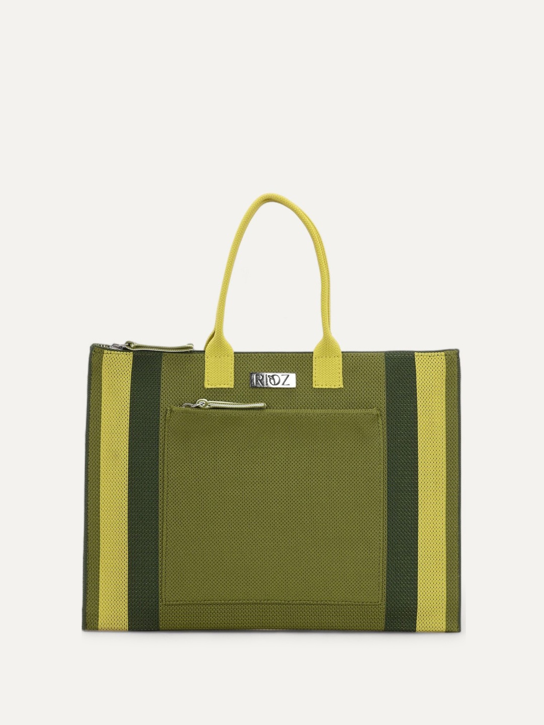

Rioz Women Colourblocked Structured Handheld Bag, Green