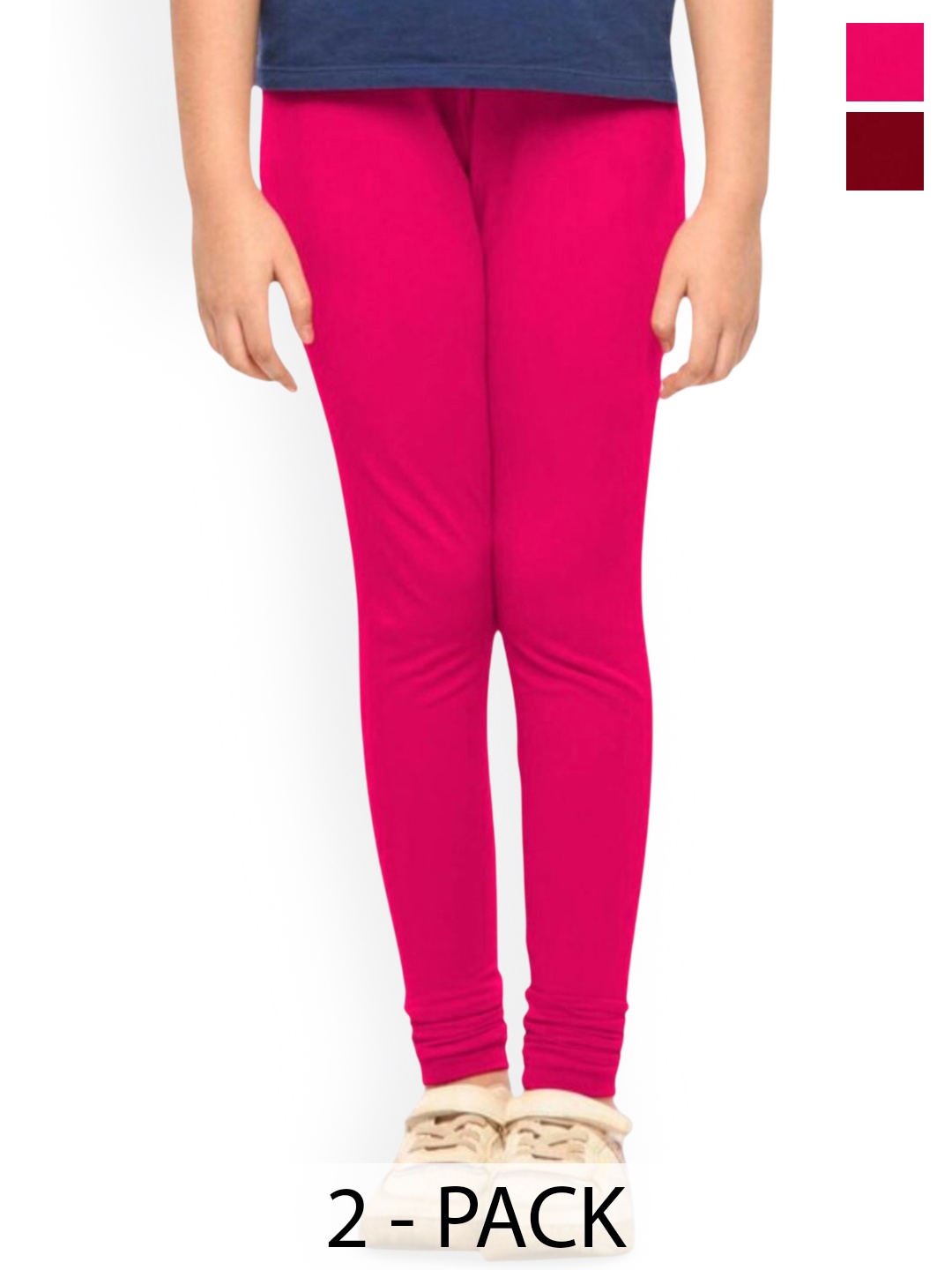 

Tik Tok WEARS Girls Churidar Length Leggings, Pink