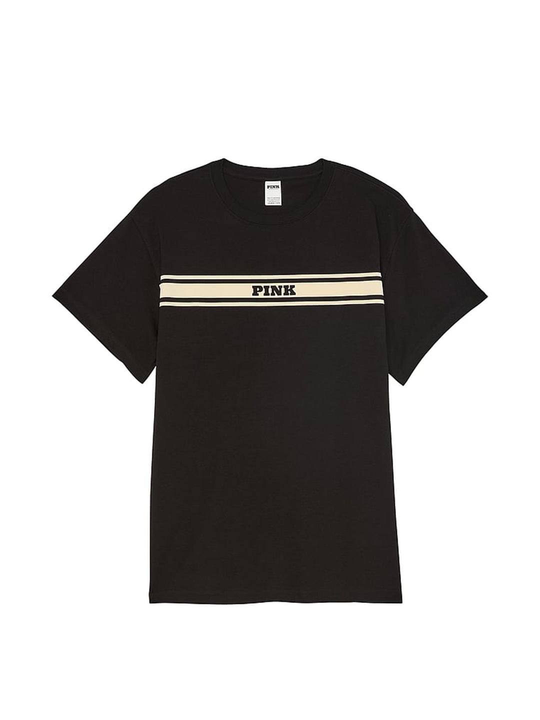 

Victoria's Secret Women Typography Applique T-shirt, Black