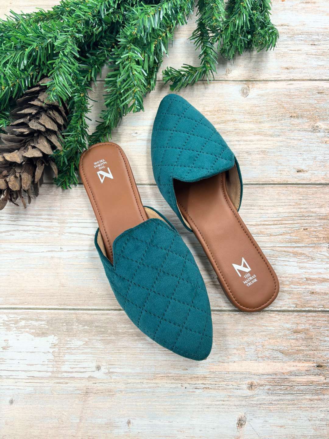 

THE MADRAS TRUNK Women Mules Flats, Teal