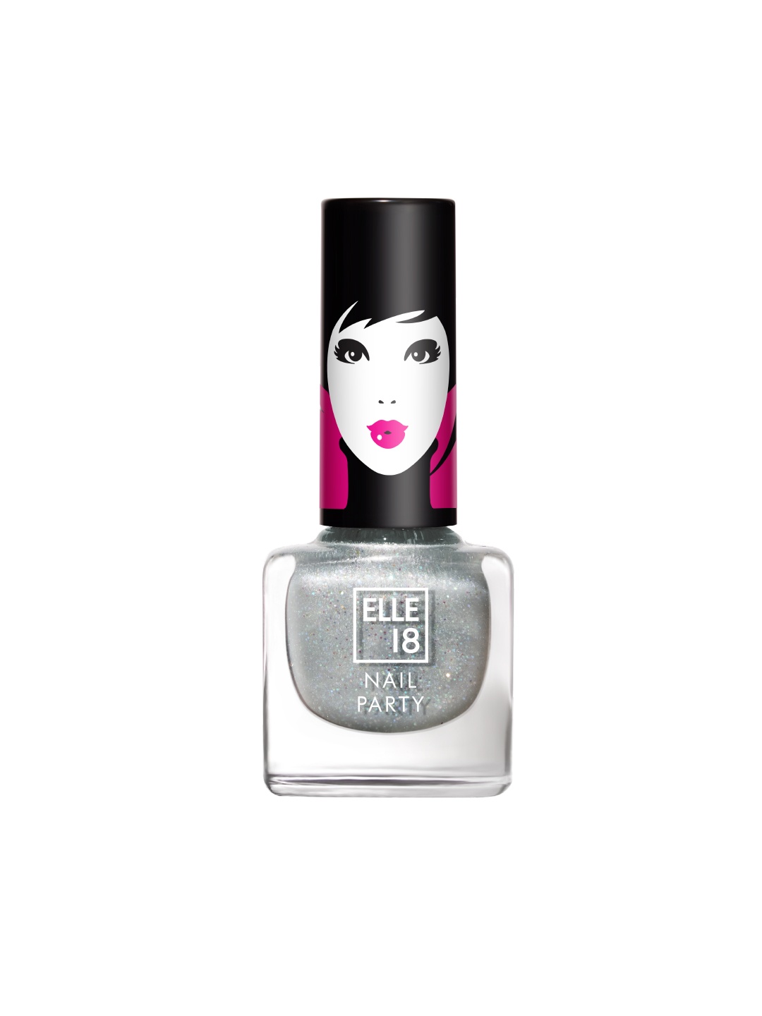 

ELLE 18 Nail Party Glittery Smooth Finish Nail Polish - 5ml - G10, Silver