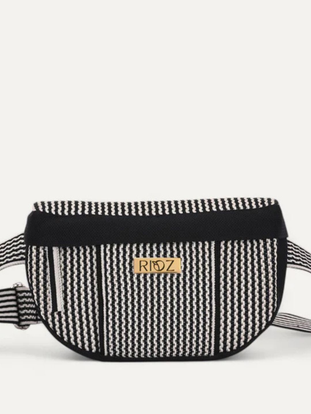 

Rioz Women Striped Half Moon Sling Bag, White