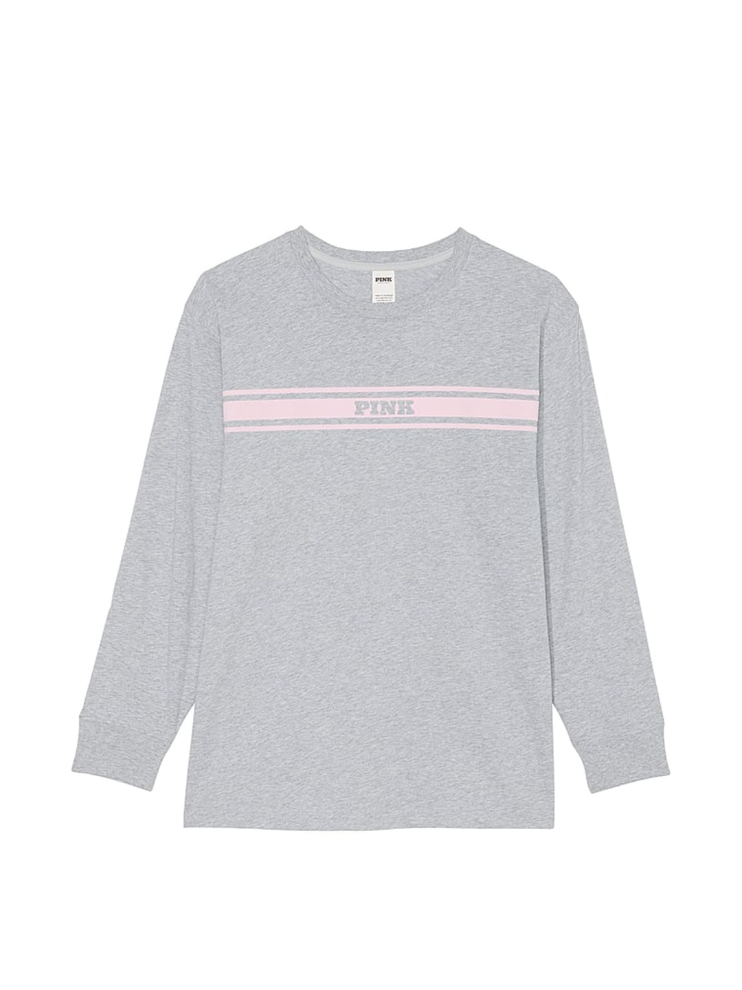 

Victoria's Secret Women Striped Applique T-shirt, Grey