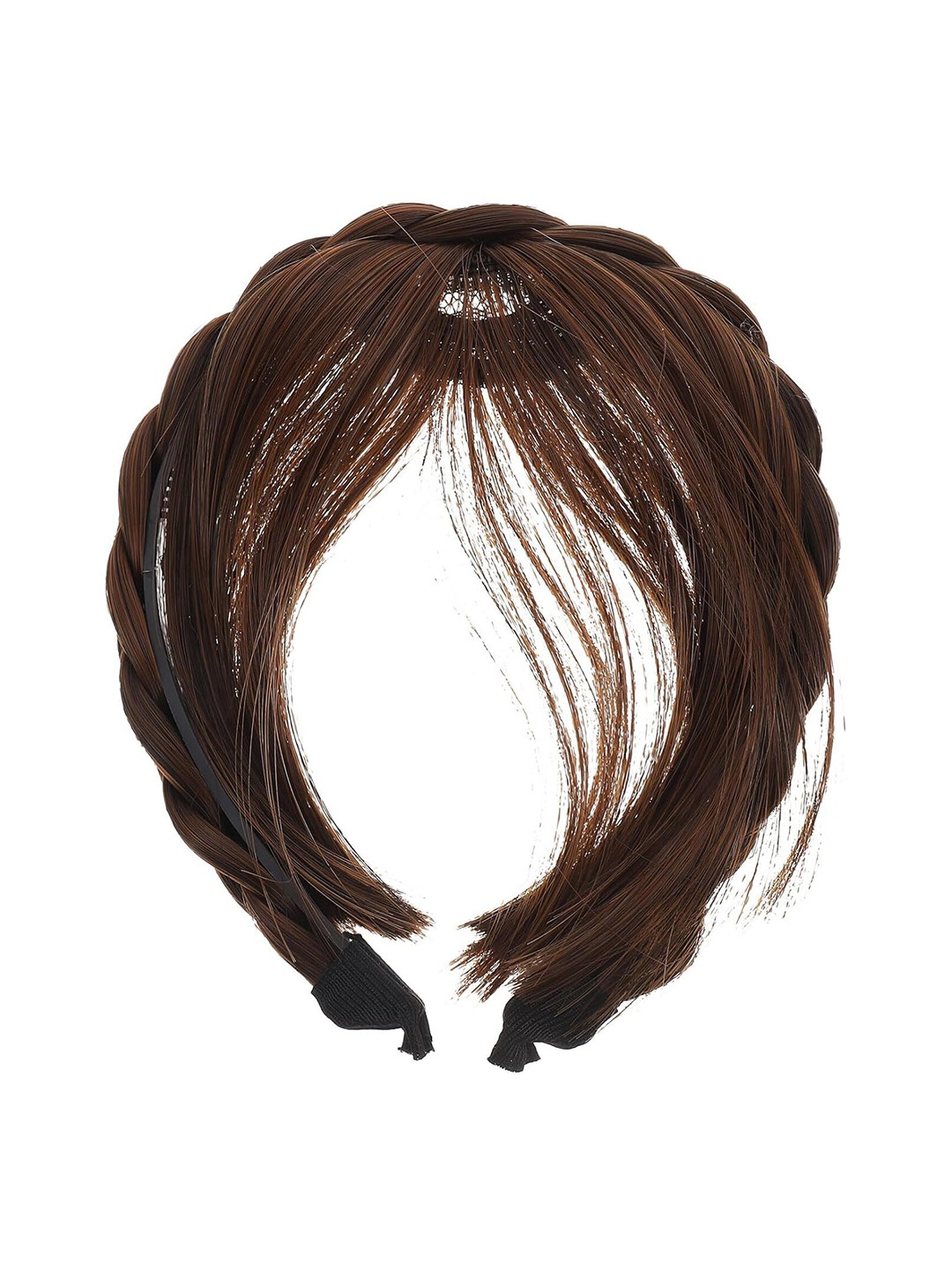 

CRIBE Fringe Halo Straight Hairband Twists Hair Extension - Brown