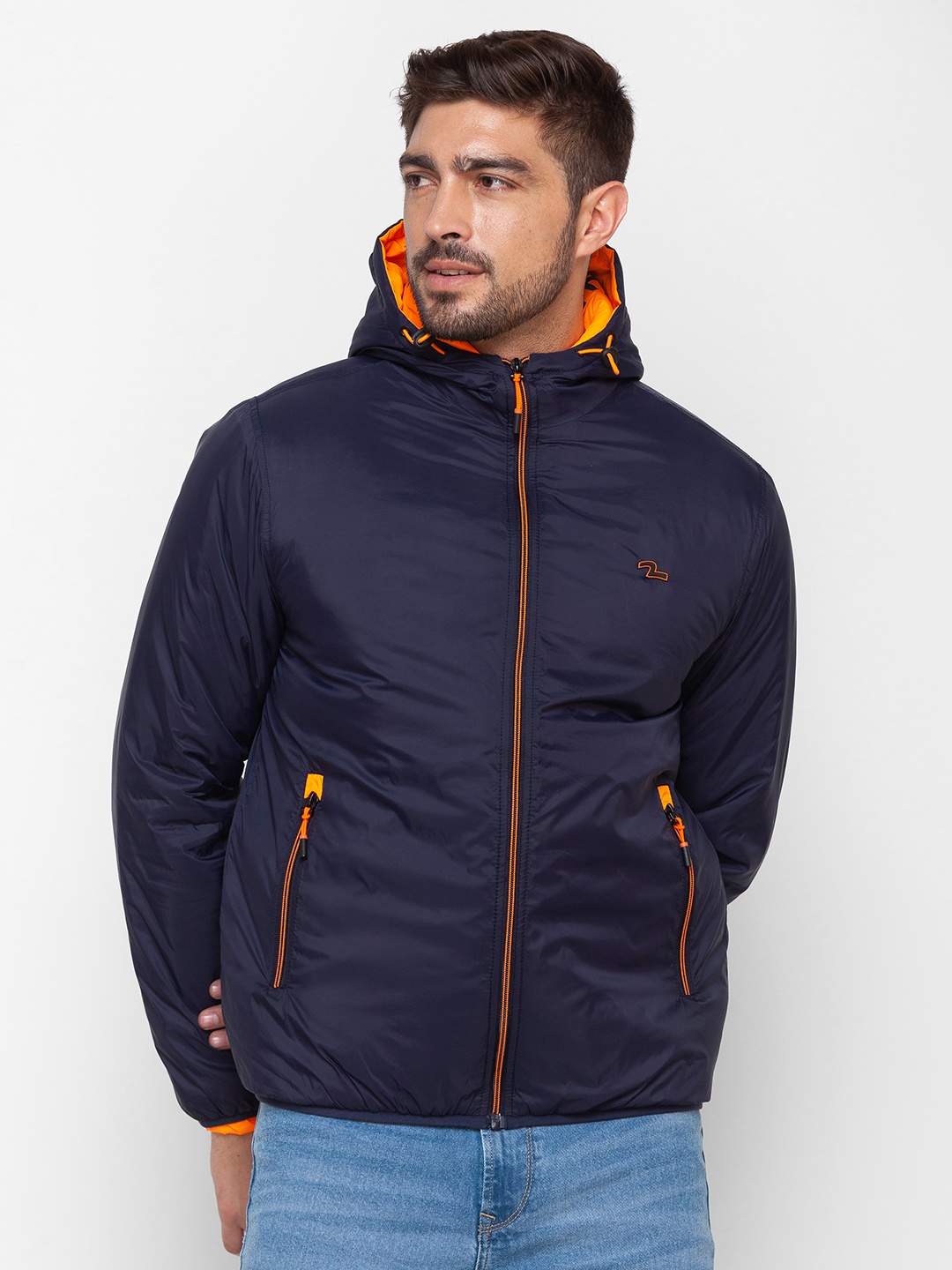 

SPYKAR Hooded Puffer Jacket, Navy blue