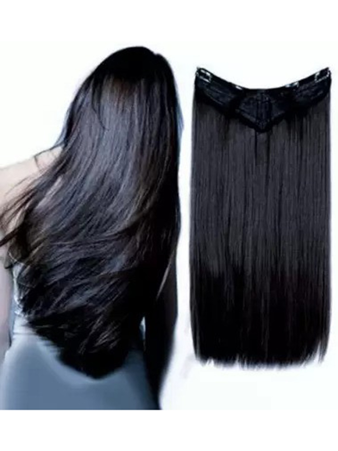 

CRIBE Clip In Straight Locks Hair Extension - Black