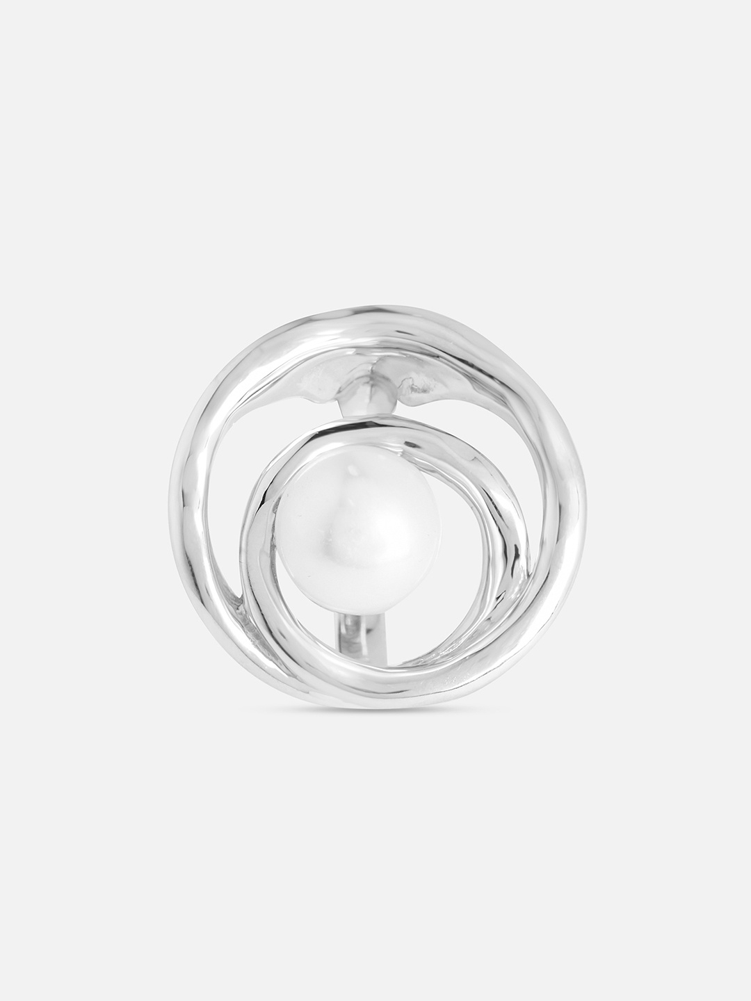 

Mia by Tanishq 93kt Silver Beaded Reverie Pearl Finger Ring