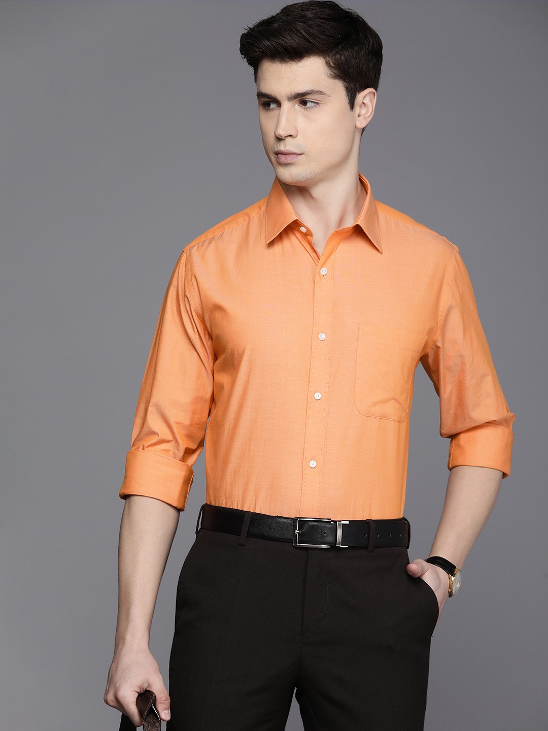 

Raymond Slim Fit Pure Cotton Formal Shirt, Orange