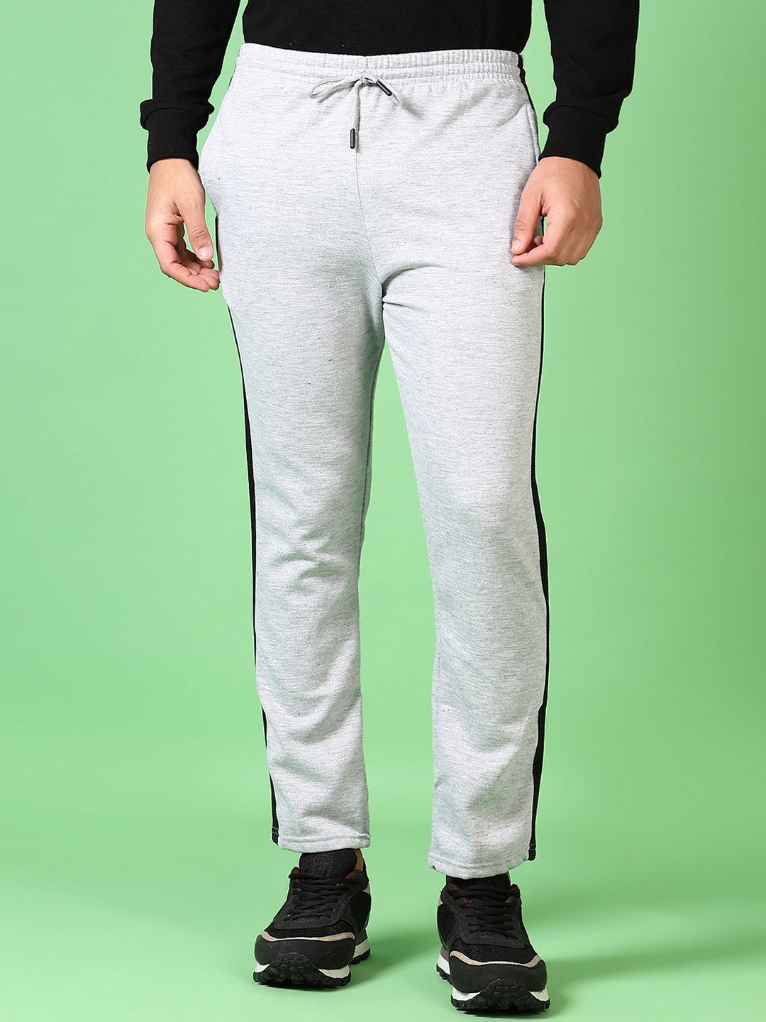 

V-Mart Men Cotton Mid-Rise Regular Fit Track Pants, Grey