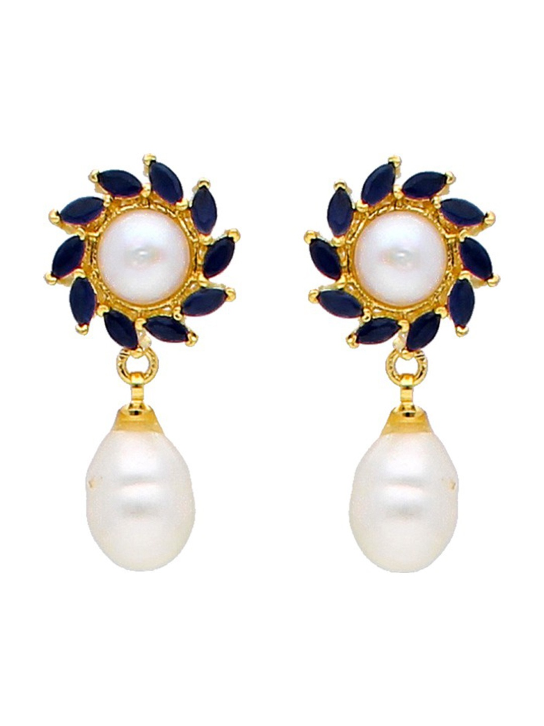 

Sri Jagdamba Pearls Dealer Gold-Plated Contemporary Pearl Drop Earrings