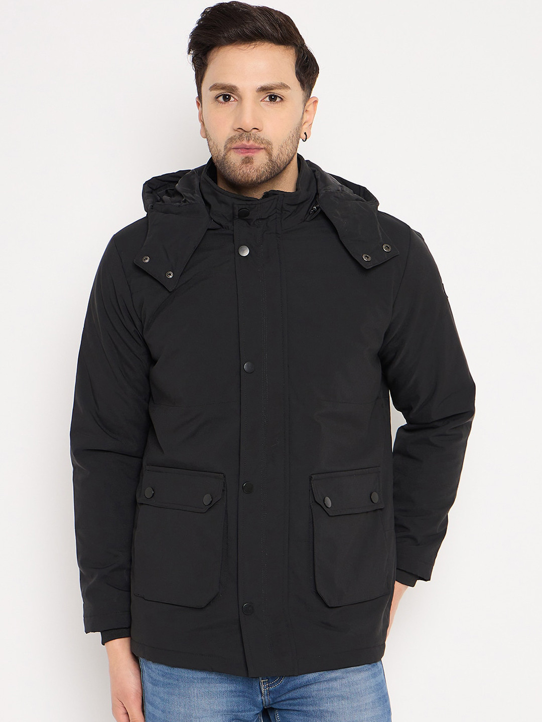 

Duke Hooded Long Sleeves Padded Jacket, Black