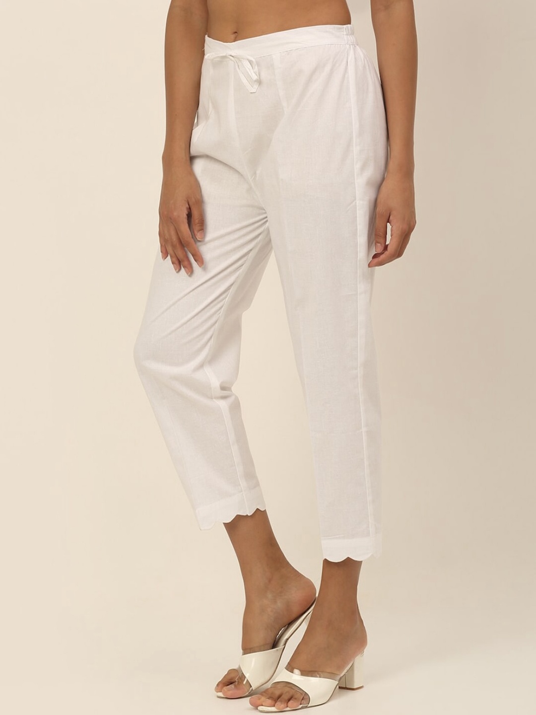 

BCZ Style Women Relaxed Mid-Rise Trousers, White