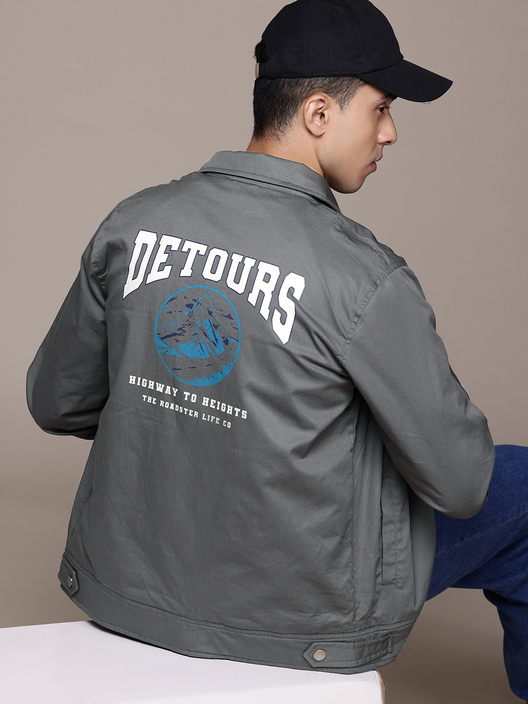 

The Roadster Lifestyle Co. Typography Print Tailored Jacket, Grey
