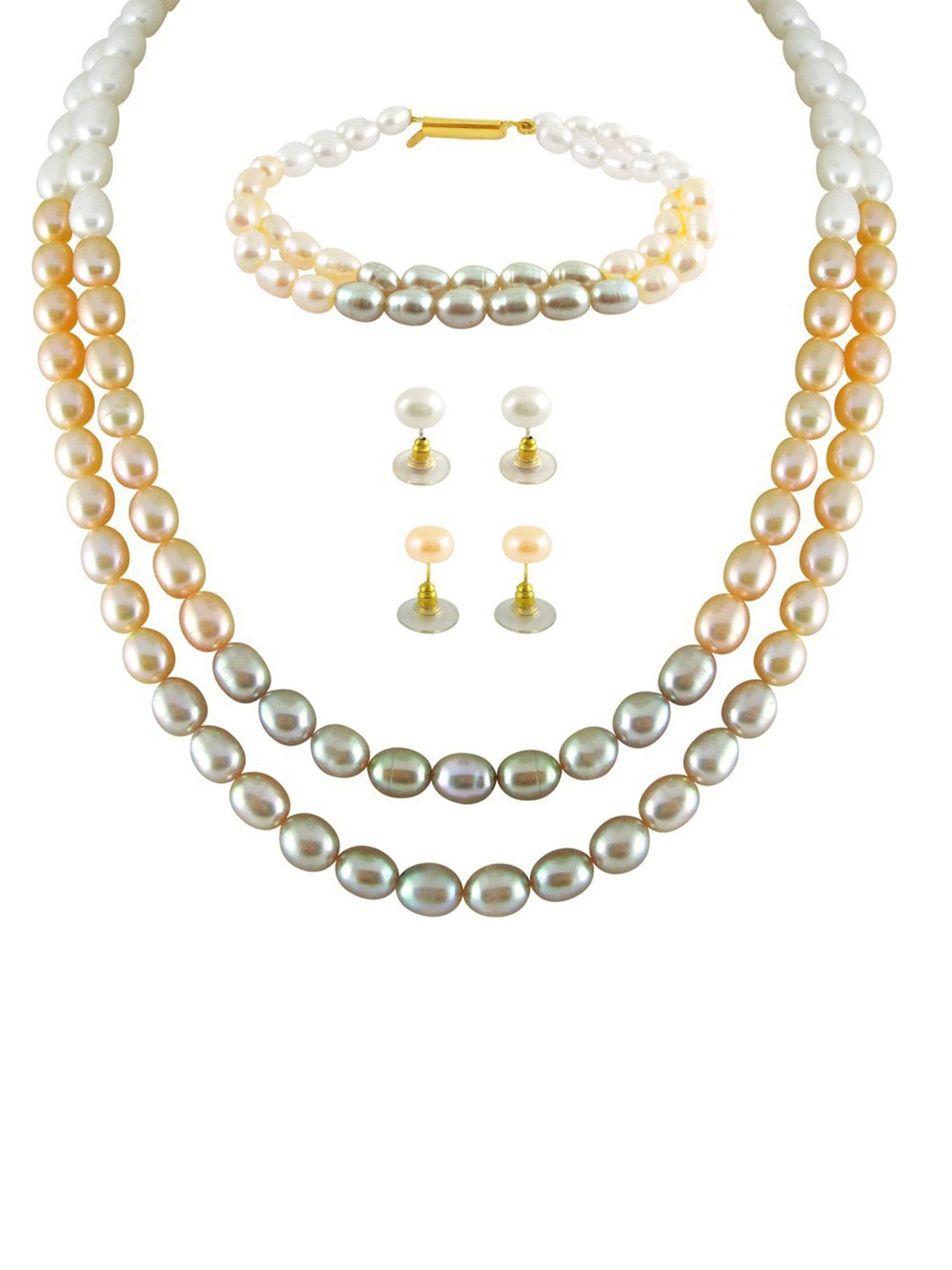 

Sri Jagdamba Pearls Dealer Gold-Plated Pearl-Studded Jewellery Set