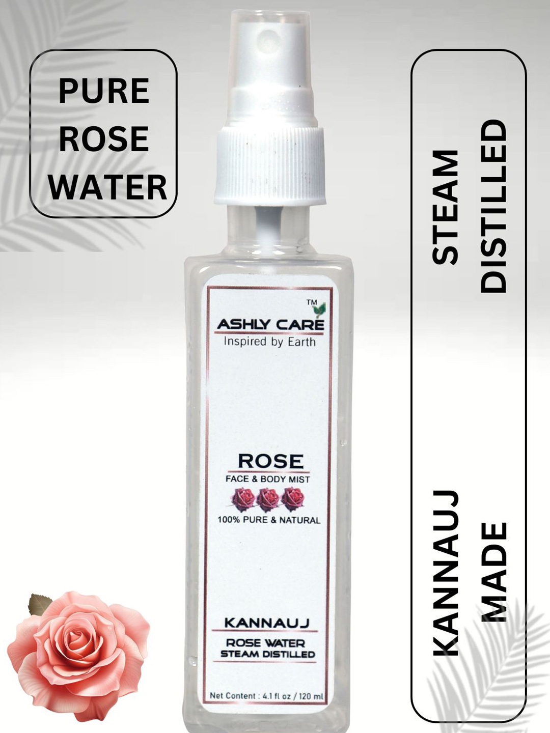 

ASHLY CARE Rose Face & Body Mist - 120 ml, Transparent