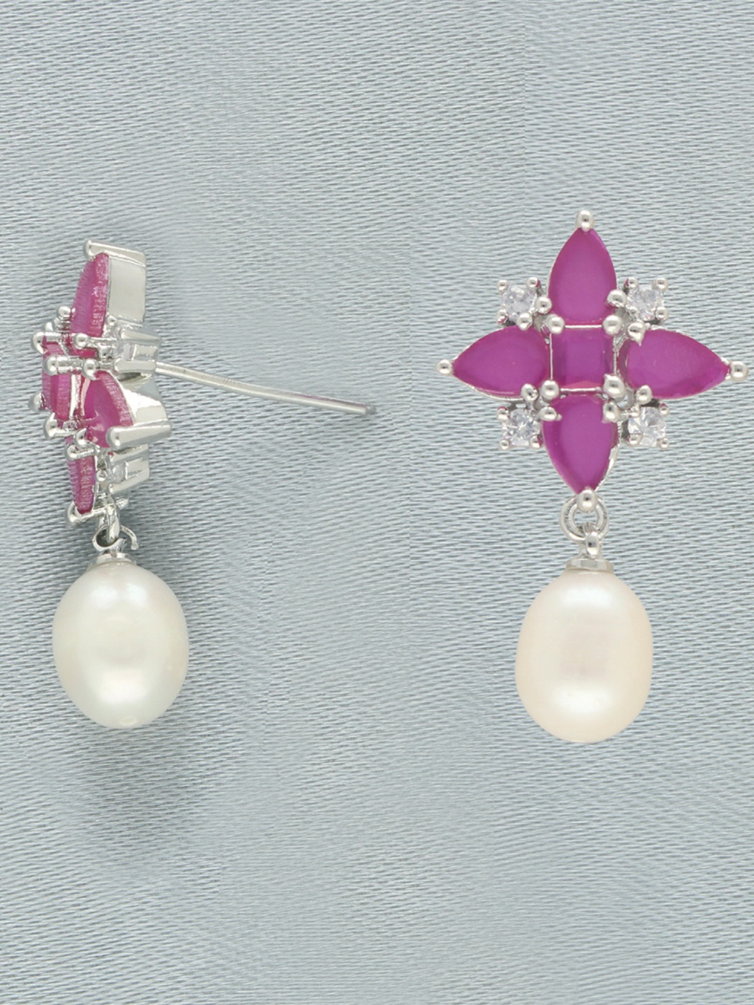 

Sri Jagdamba Pearls Dealer Contemporary Studs Earrings, White