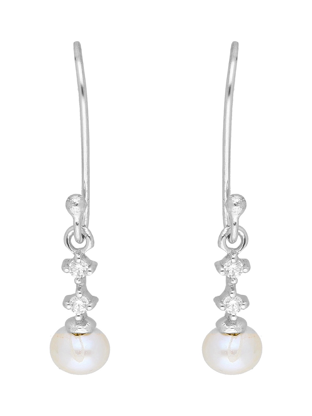 

Sri Jagdamba Pearls Dealer Apex 925 Sterling Silver Plated Pearl Drop Earrings