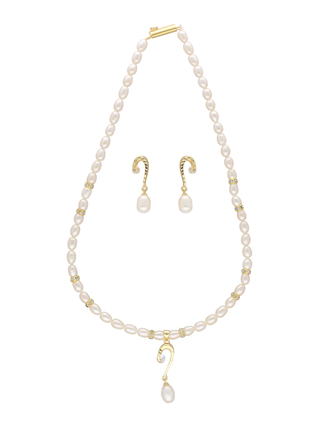 

Sri Jagdamba Pearls Dealer Gold Plated Pearls Studded & Beaded Jewellery Set
