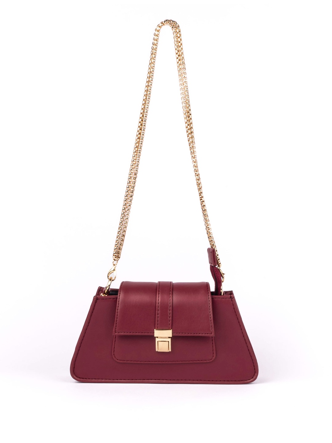 

Strokes by Namrata Mehta Women Solid Structured Sling Bag, Burgundy