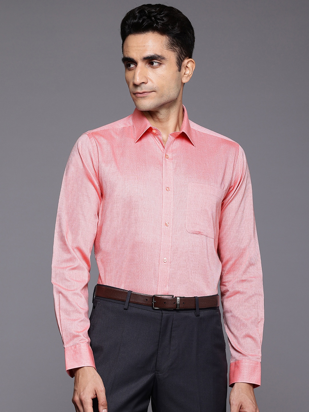 

Raymond Pure Cotton Slim Fit Formal Shirt, Peach