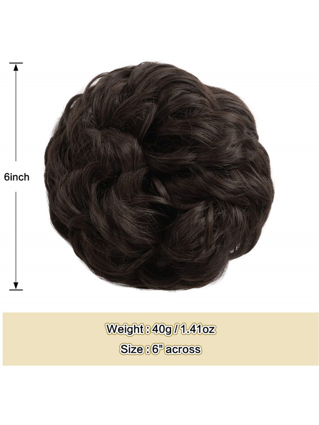 

CRIBE Halo Curly Bun Hair Extension - Brown- 6 Inch