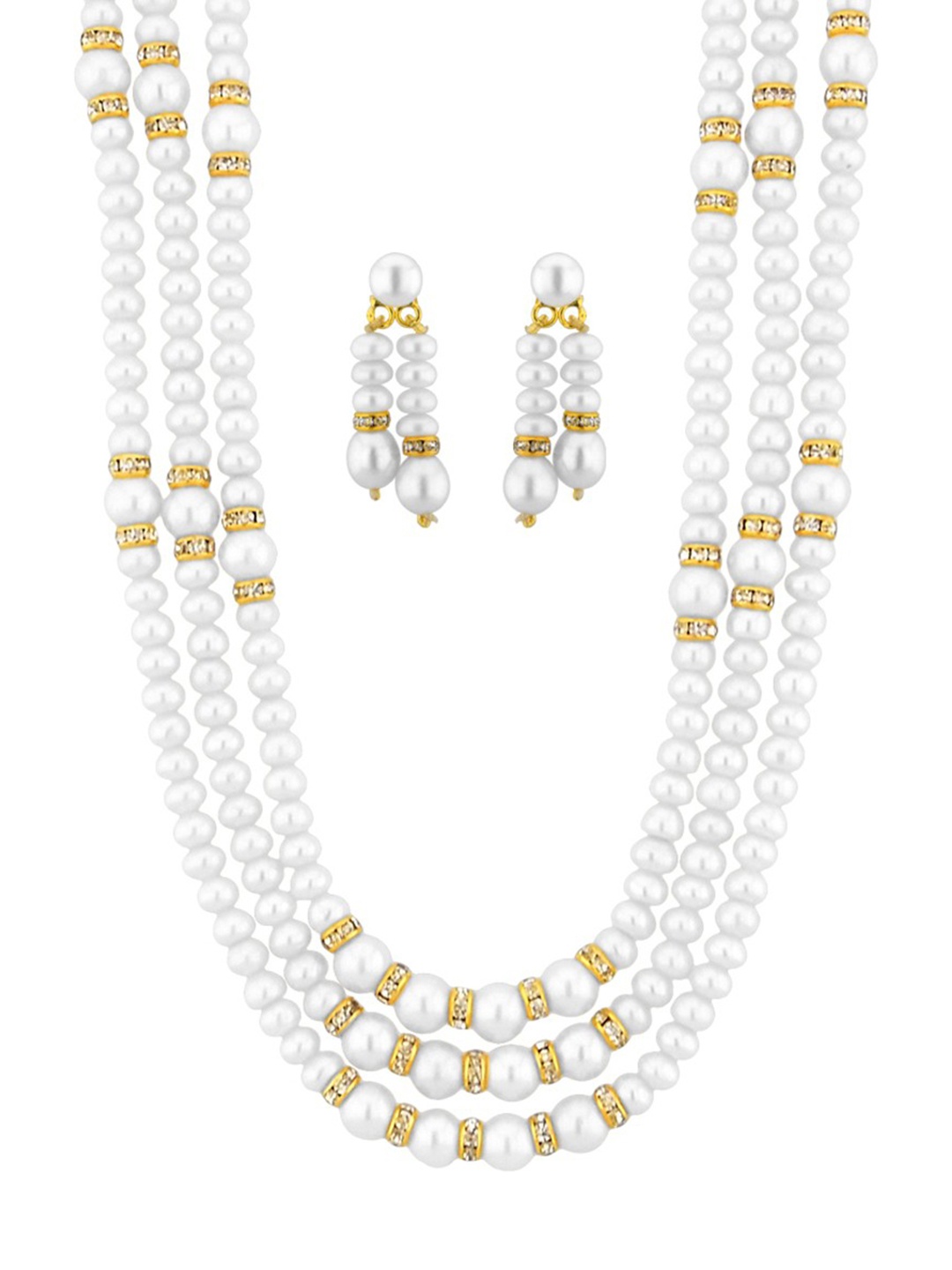 

Sri Jagdamba Pearls Dealer Gold-Plated Pearls Studded & Beaded Jewellery Set