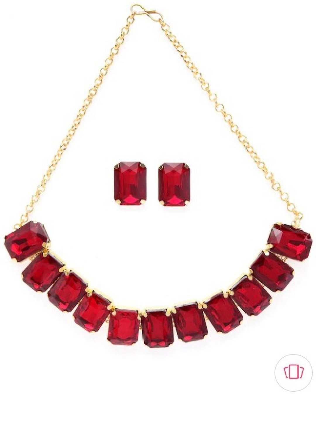 

JMBW INTERNATIONAL Necklace With Earrings Jewellery Set, Red