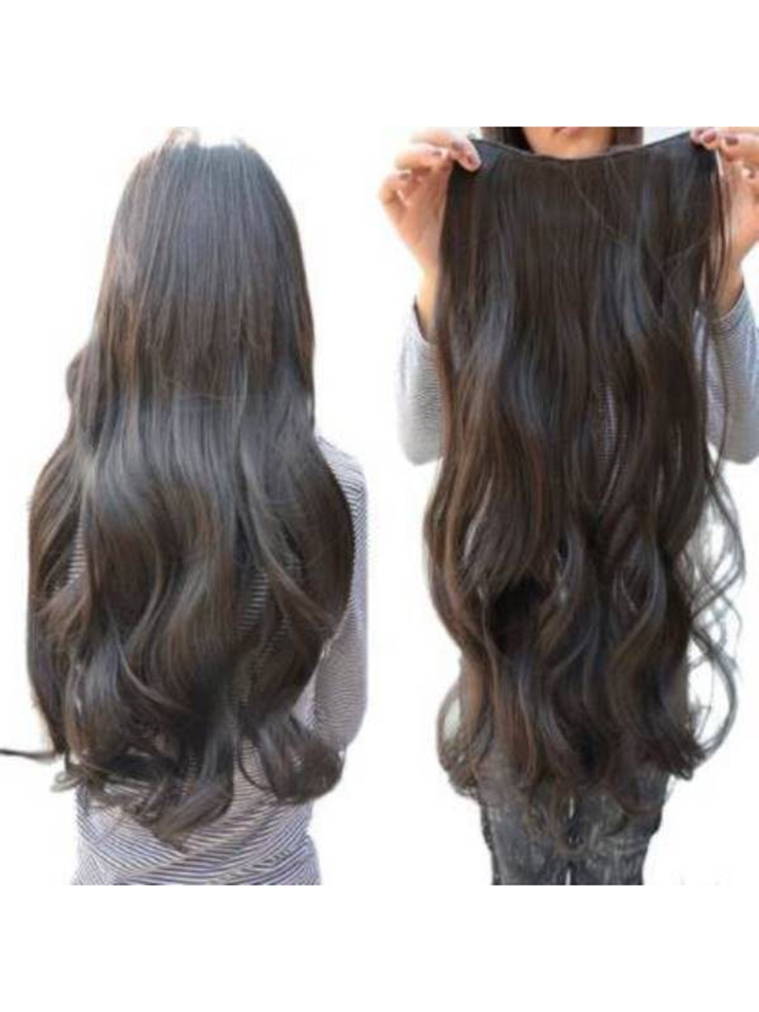 

CRIBE Clip In Wavy Locks Hair Extension - Brown