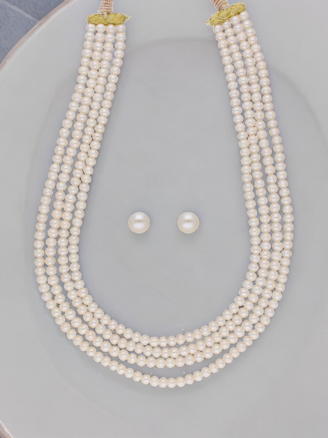 

Sri Jagdamba Pearls Dealer Gold-Plated Pearls Beaded Jewellery Set
