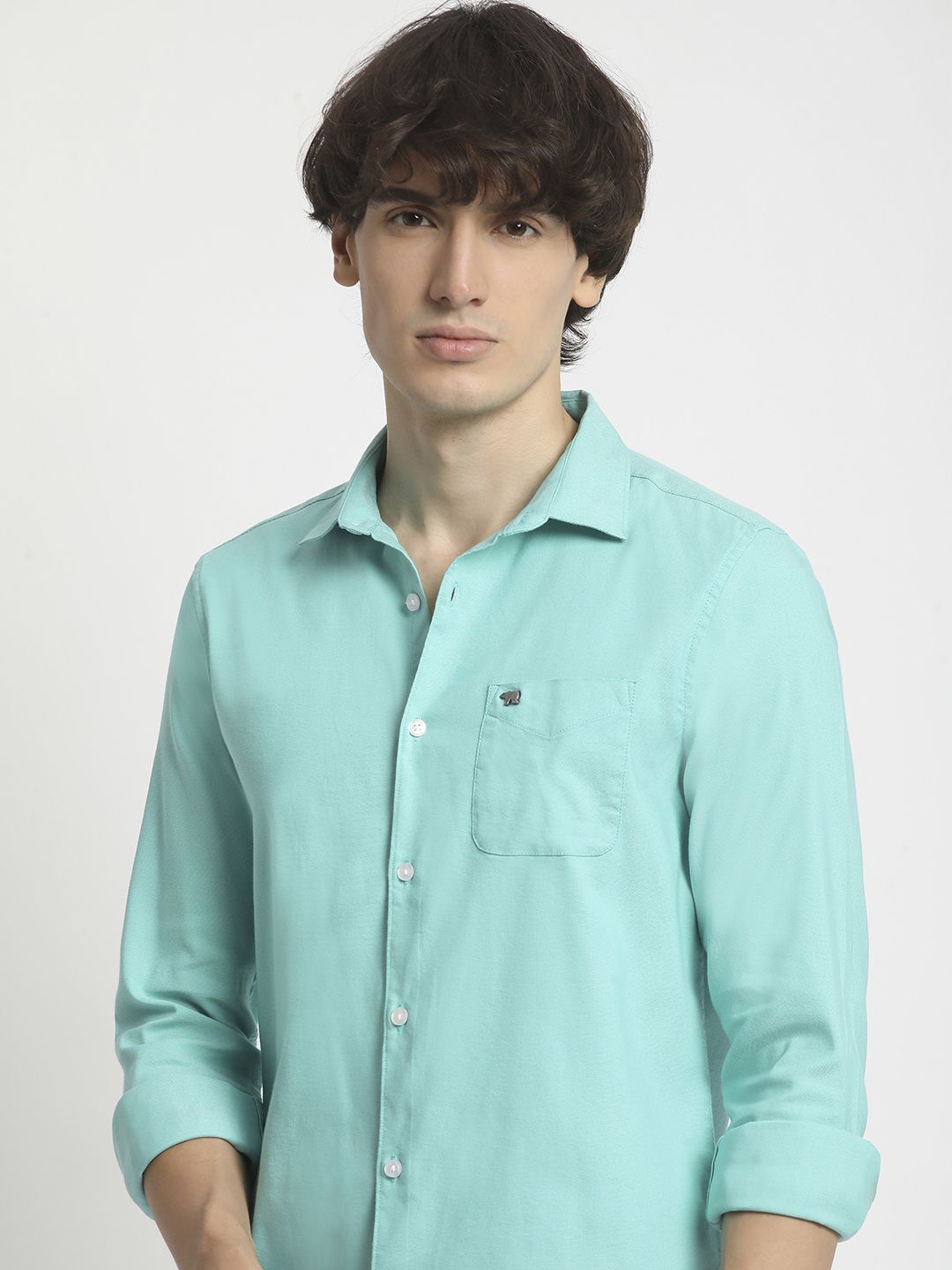 

THE BEAR HOUSE Men Slim Fit Opaque Casual Shirt, Green