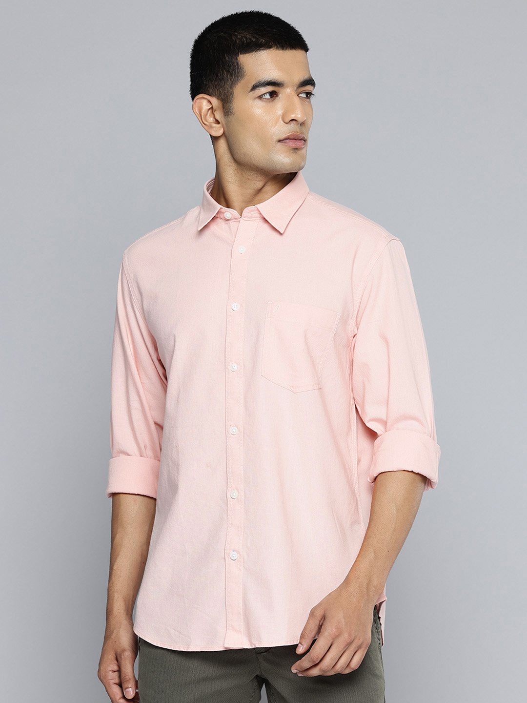 

Indian Terrain Classic Slim Fit Pure Cotton Shirt, Pink