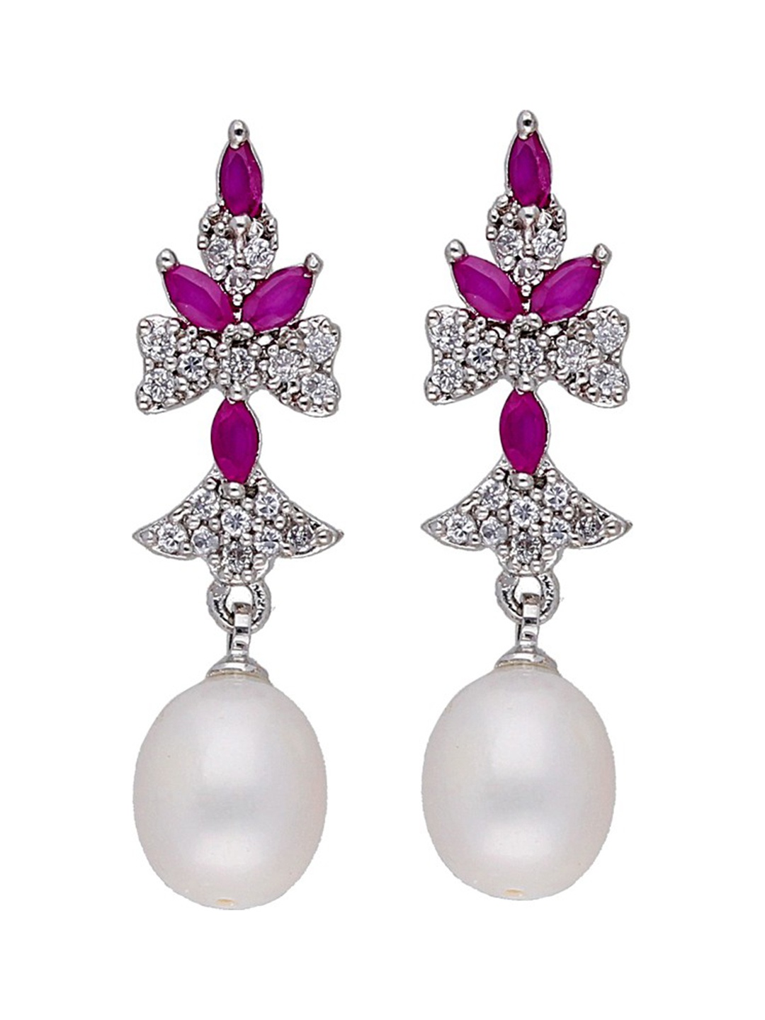 

Sri Jagdamba Pearls Dealer Gold-Plated Mother of Pearl Contemporary Drop Earrings