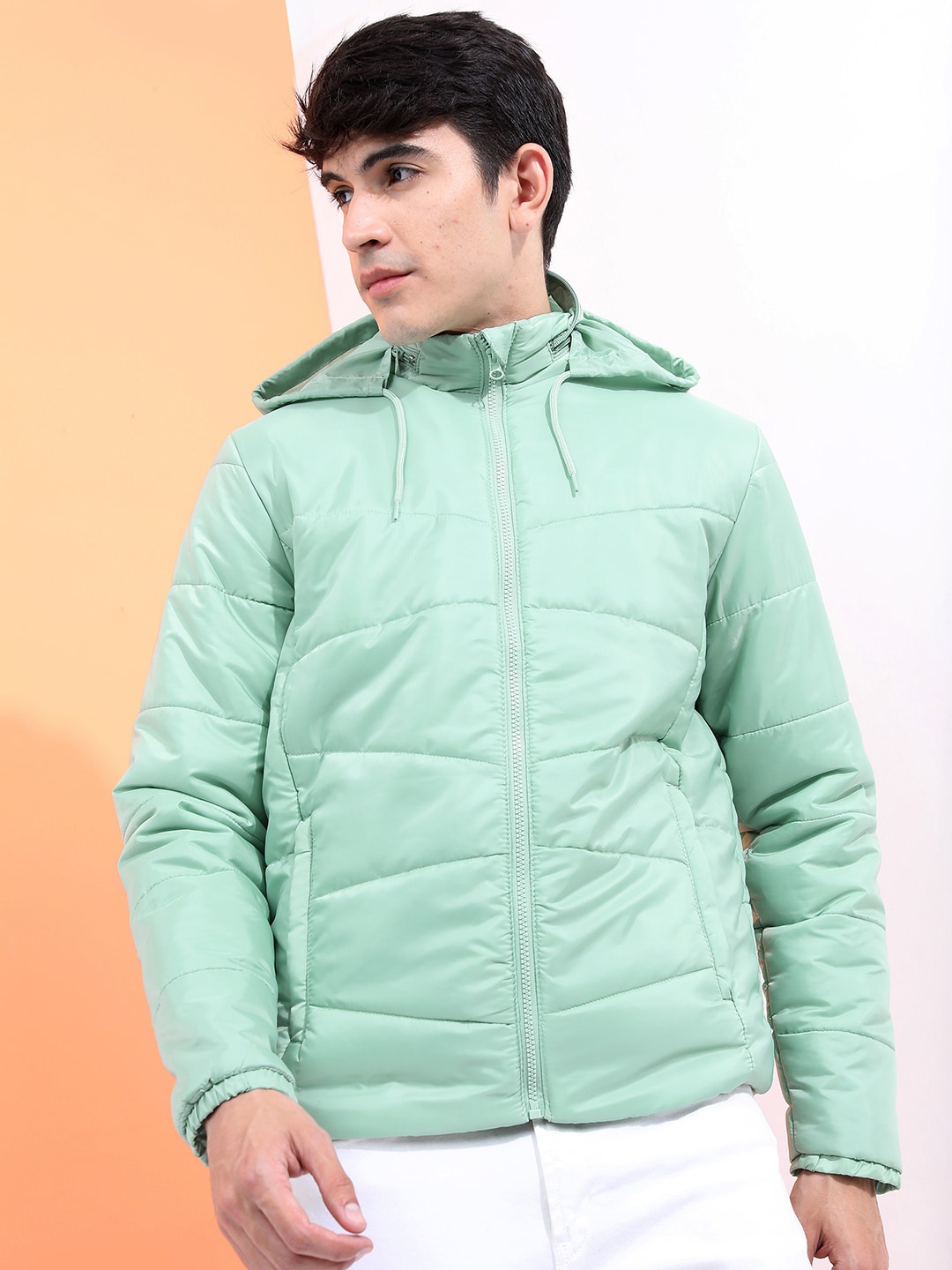 

HIGHLANDER Men Sea Green Padded Jacket