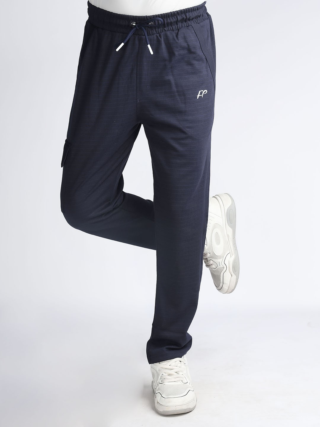 

FCKPLUS Men Regular Fit Cotton Track Pants, Blue