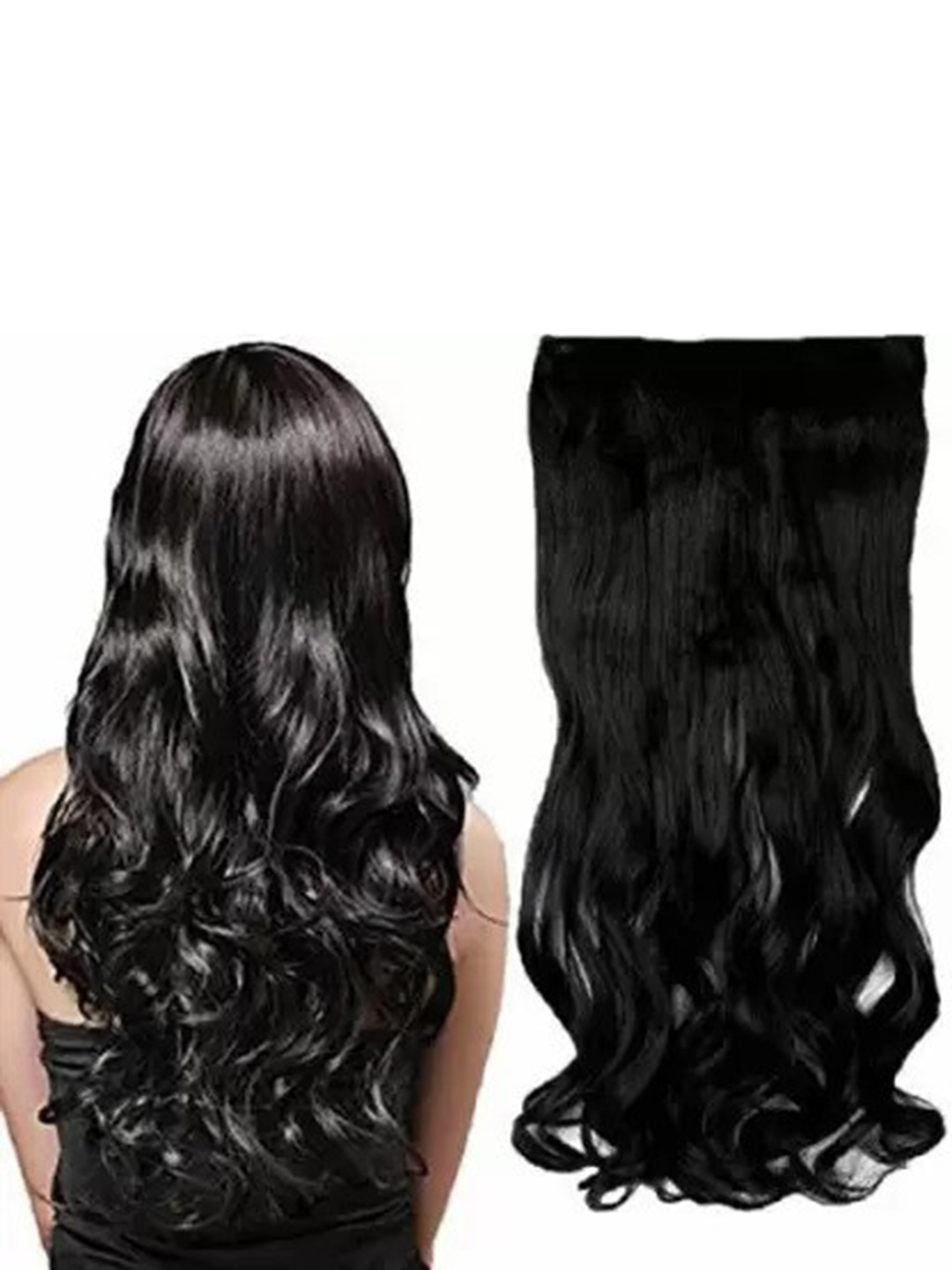 

CRIBE Clip-In Wavy Locks Hair Extension - Black - 23.6 Inch