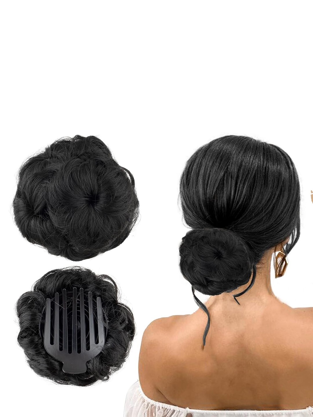 

CRIBE Curly Clip-in Bun Hair Extension - Black