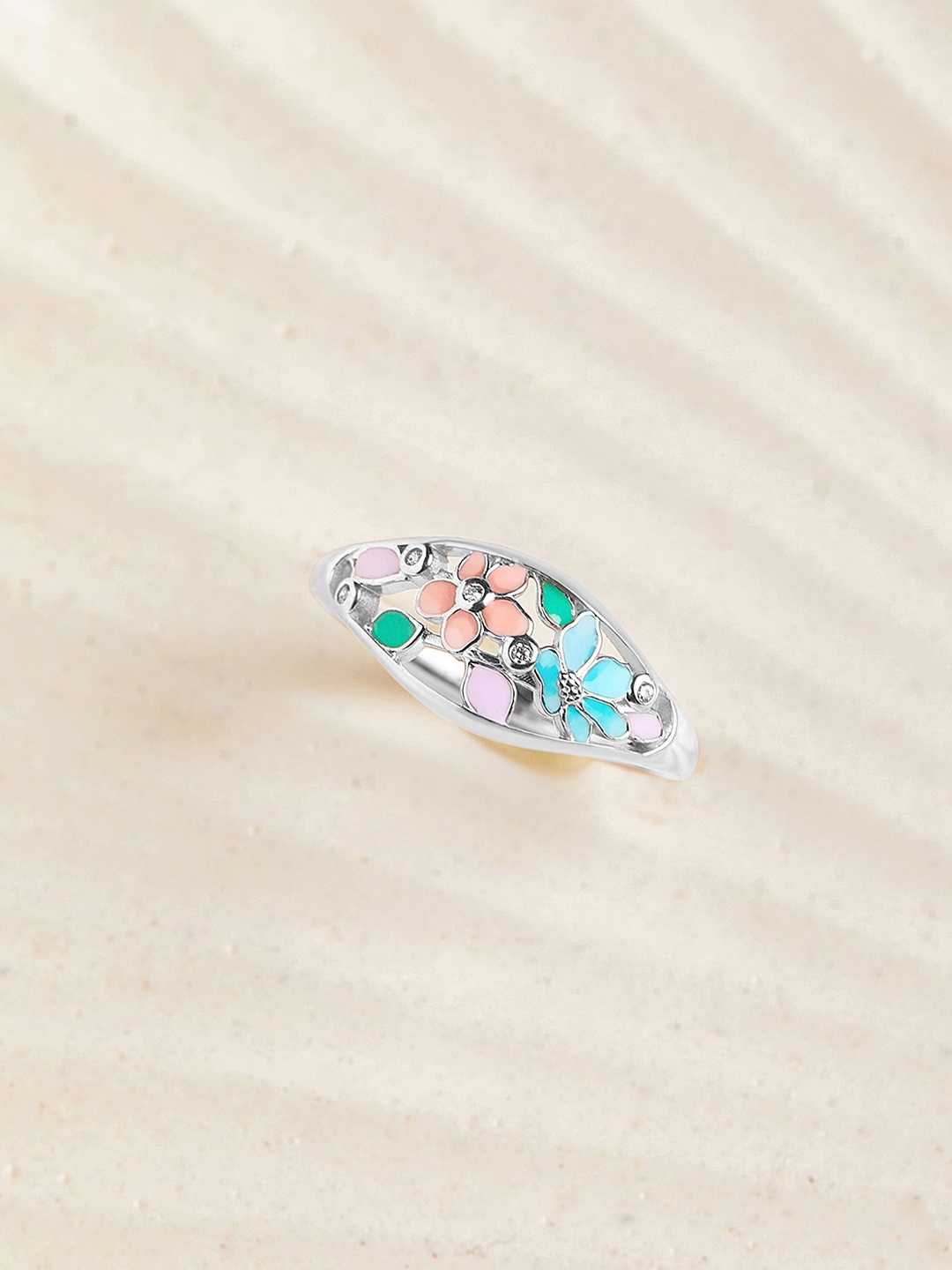 

Mia by Tanishq Meadow Shine 925 Sterling Silver Cubic Zirconia Studded Finger Ring
