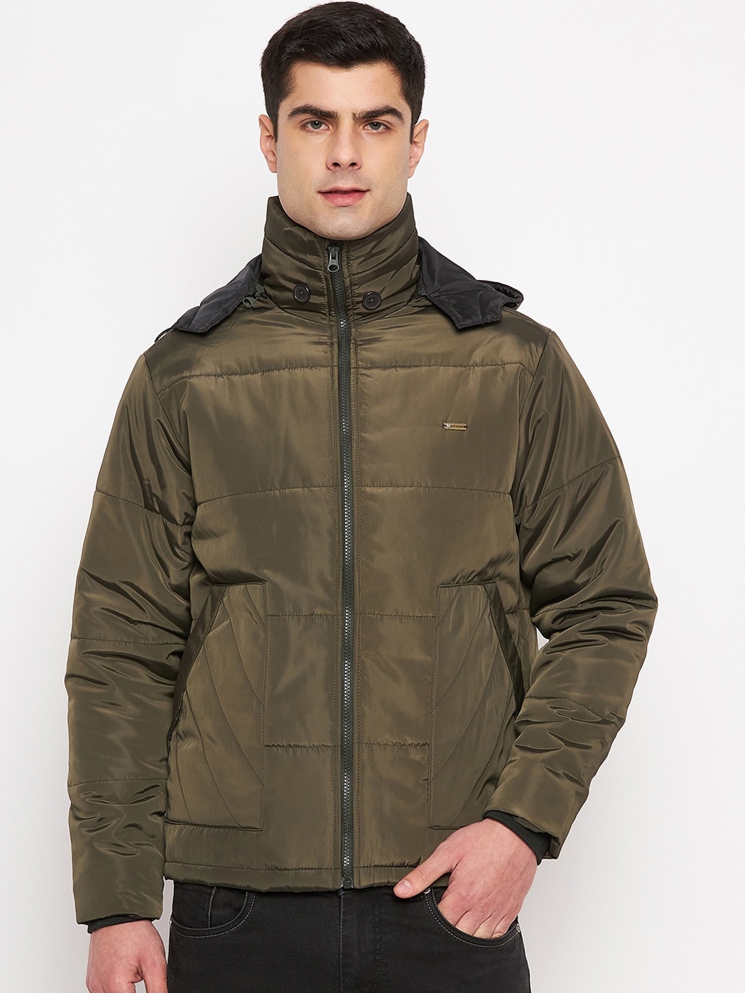 

Duke Long Sleeves Hood Padded Jacket, Green