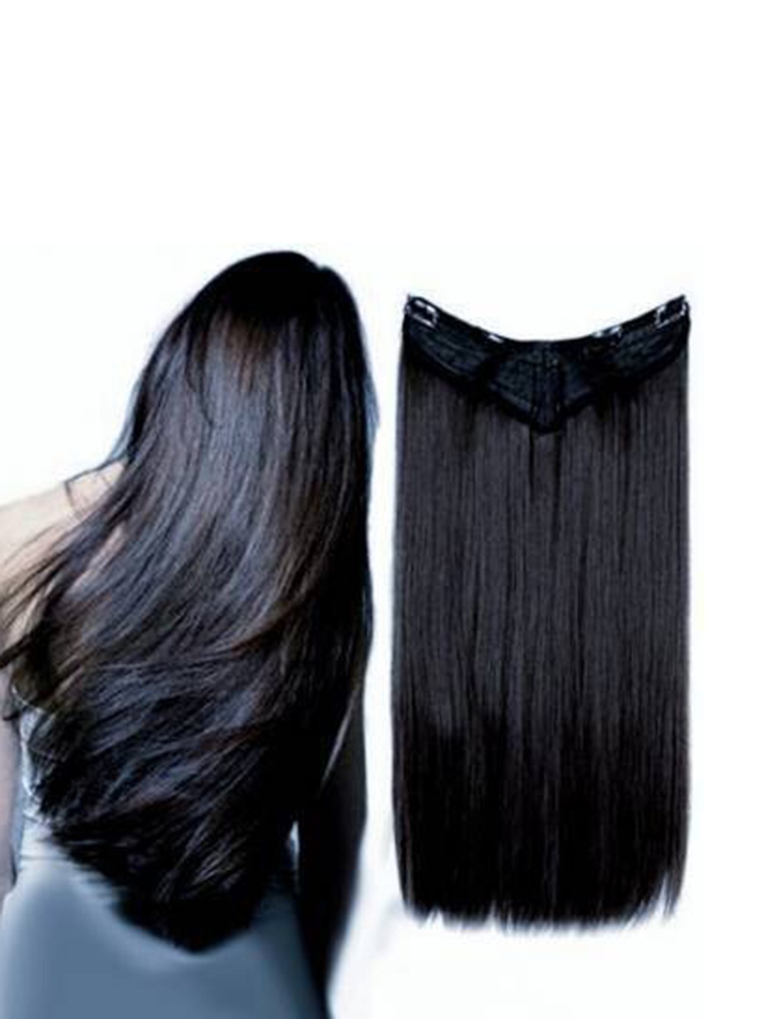 

CRIBE Clip-In Straight Locks Hair Extension - Black