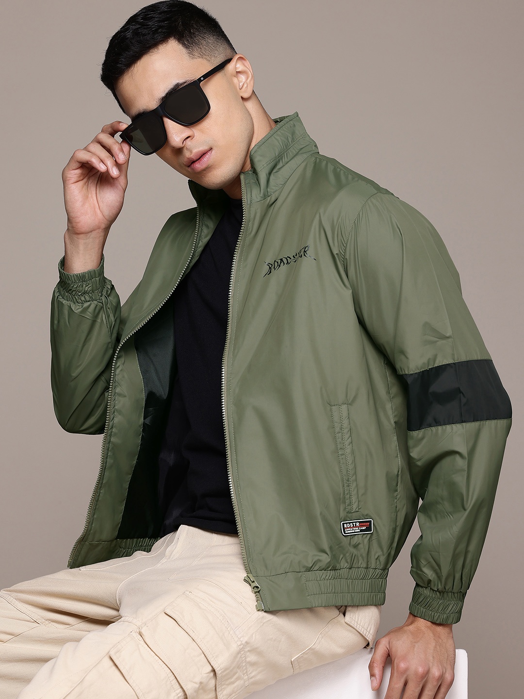 

The Roadster Lifestyle Co. Mock Collar Tailored Jacket, Olive