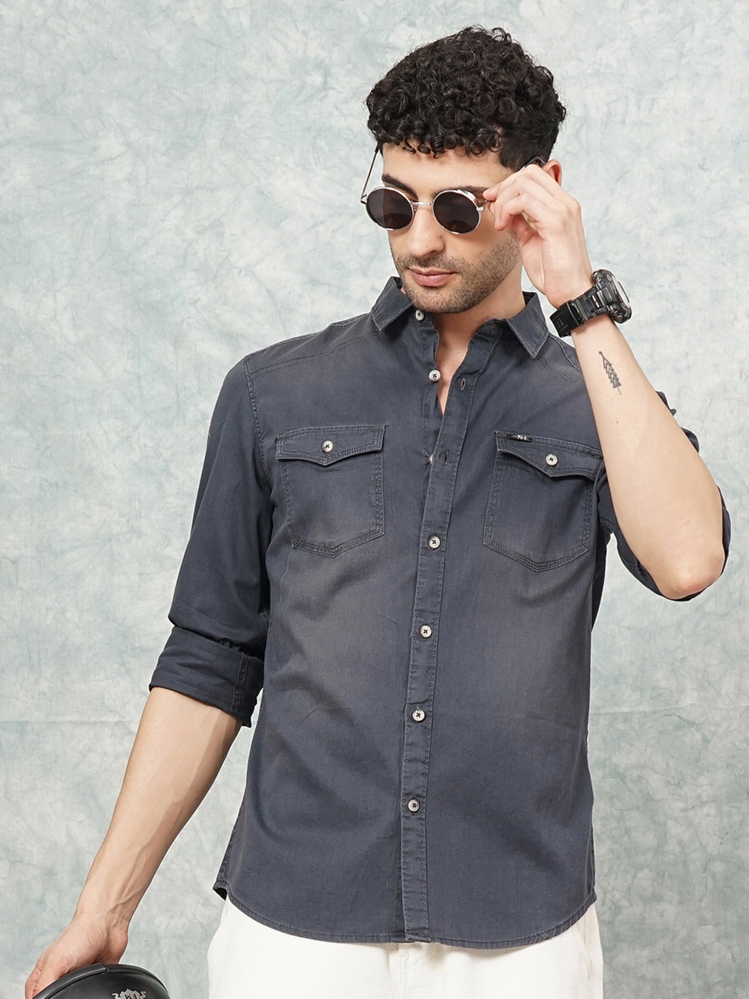

The Indian Garage Co Men Casual Shirt, Grey