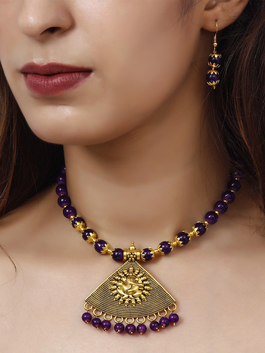 

ahoora Gold-Plated Beaded Jewellery Set