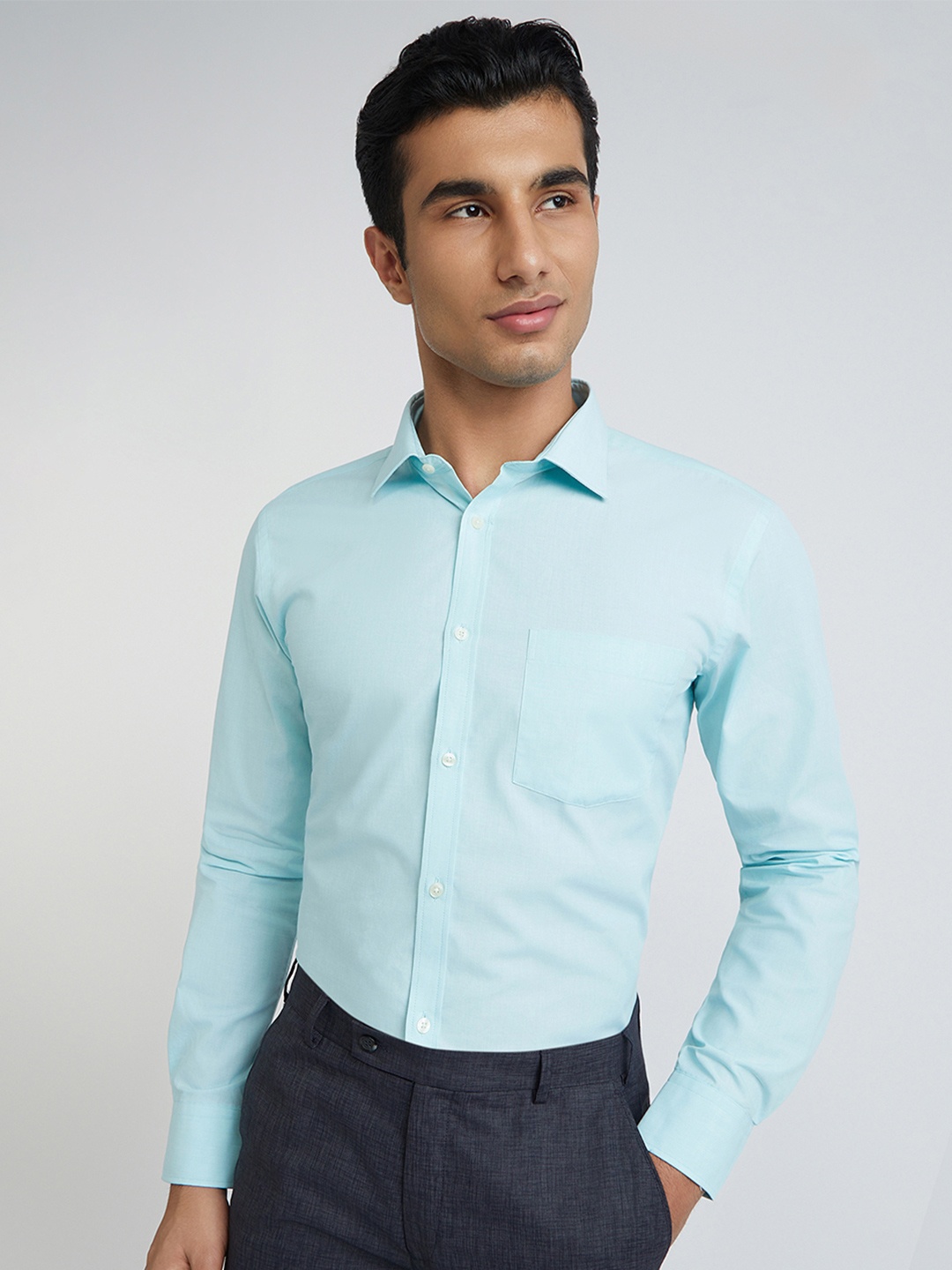 

Park Avenue Slim Fit Pure Cotton Formal Shirt, Blue