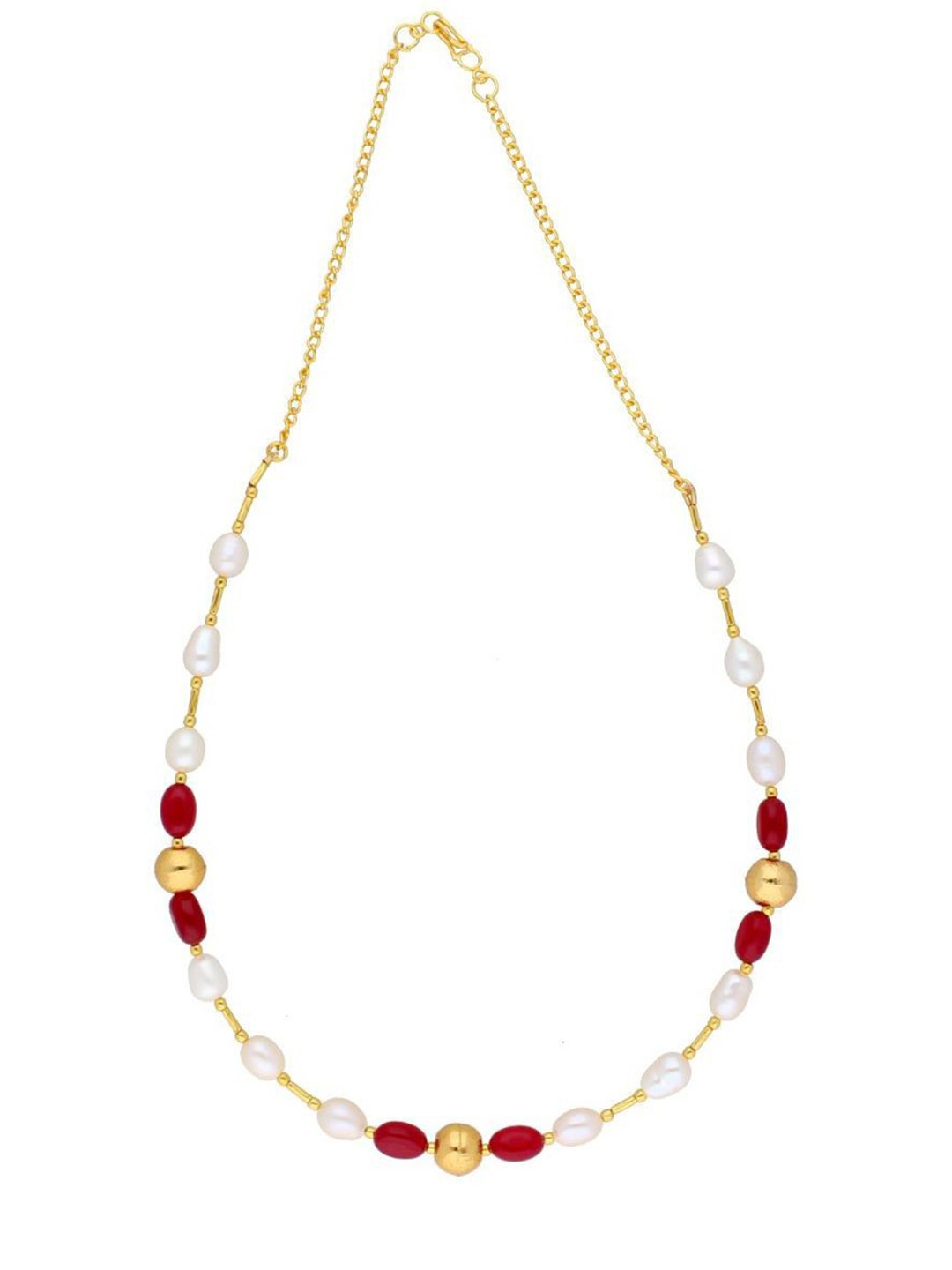 

Sri Jagdamba Pearls Dealer Gold-Plated Pearls-Studded Jewellery Set