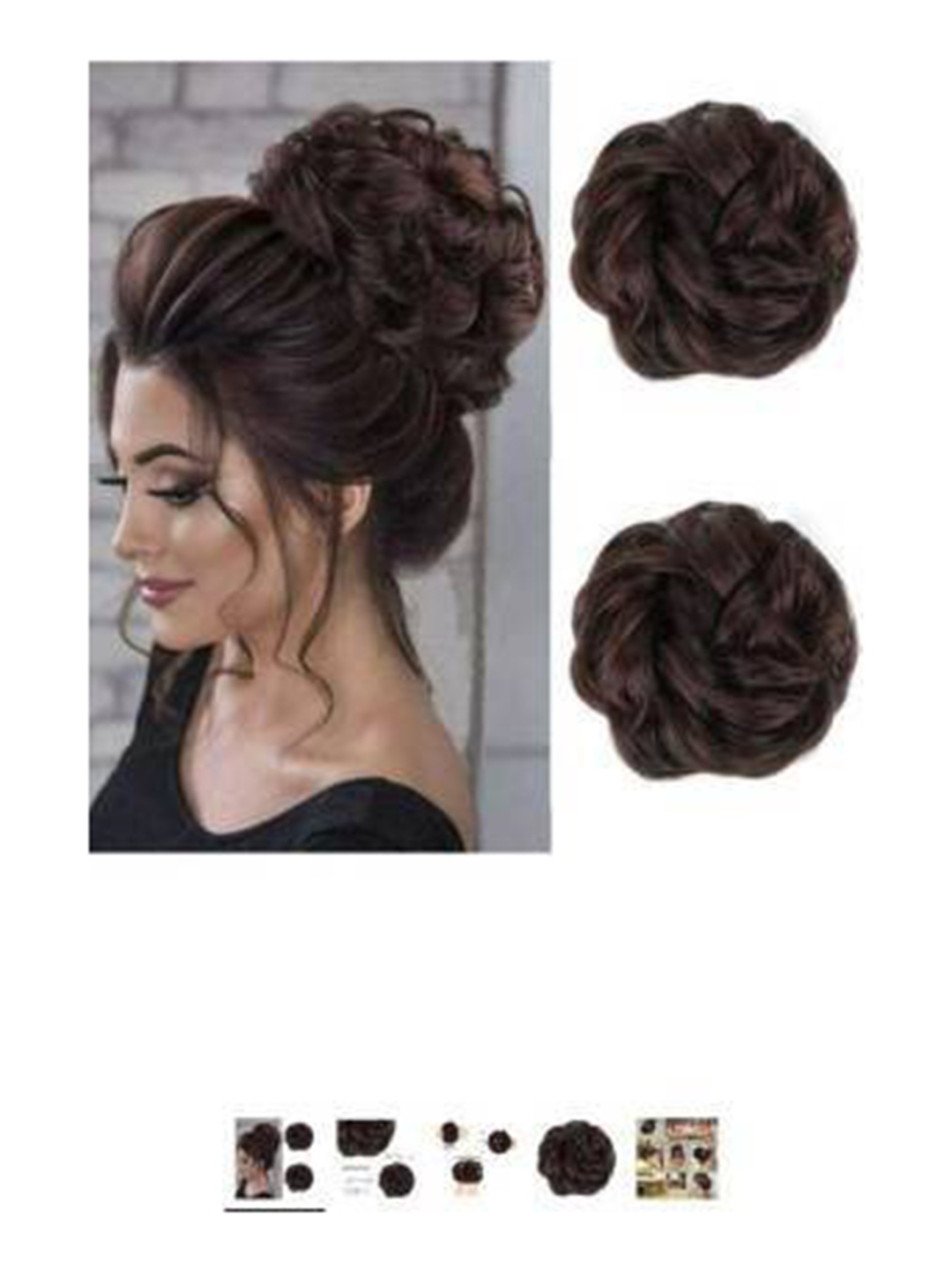 

CRIBE Halo Curly Bun Hair Extension - Brown