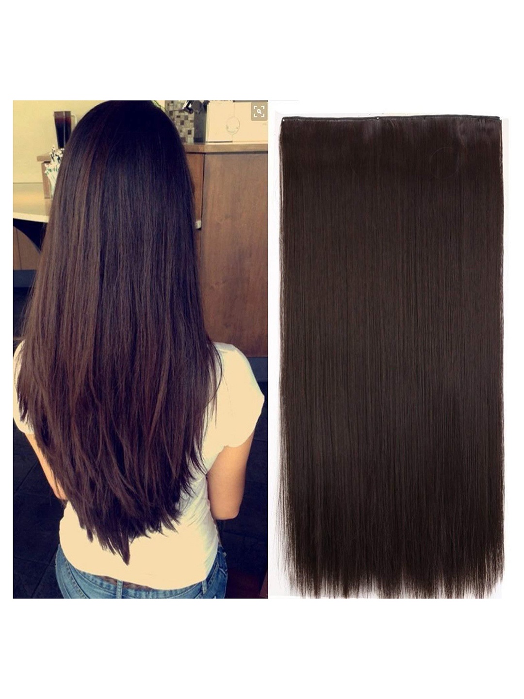 

CRIBE Straight Clip-In Scalp Topper Hair Extension - Brown
