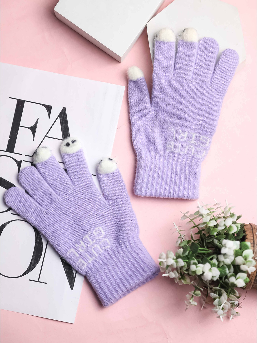 

Brauch Women Patterned Winter Gloves, Purple