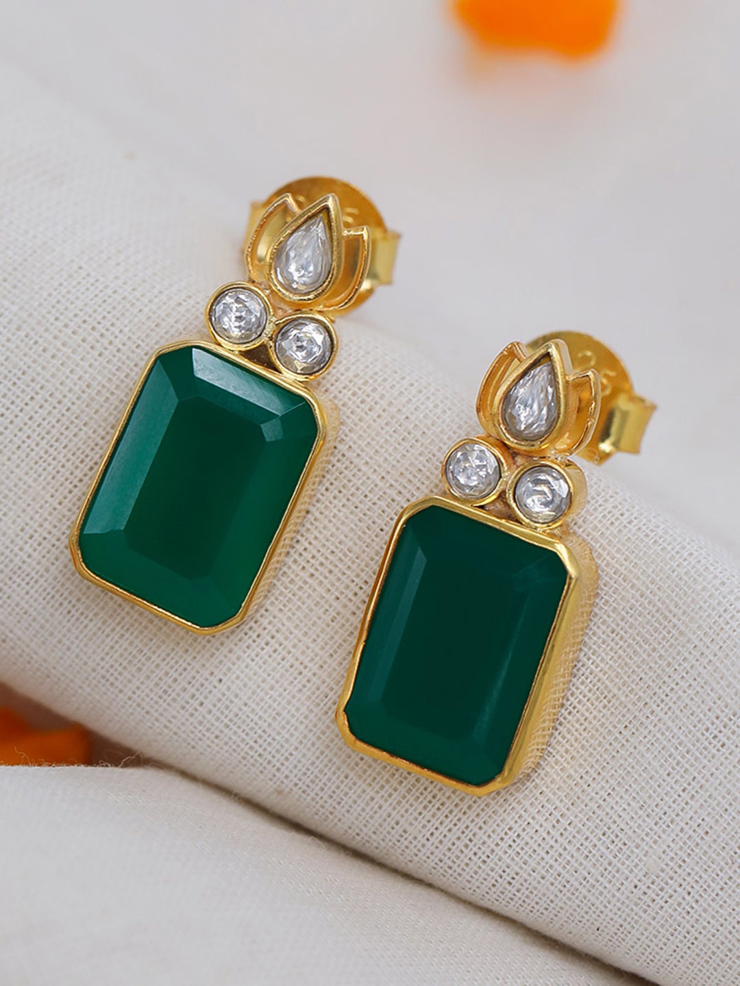 

Unniyarcha 92.5 Silver Gold Plated Silver Contemporary Studs