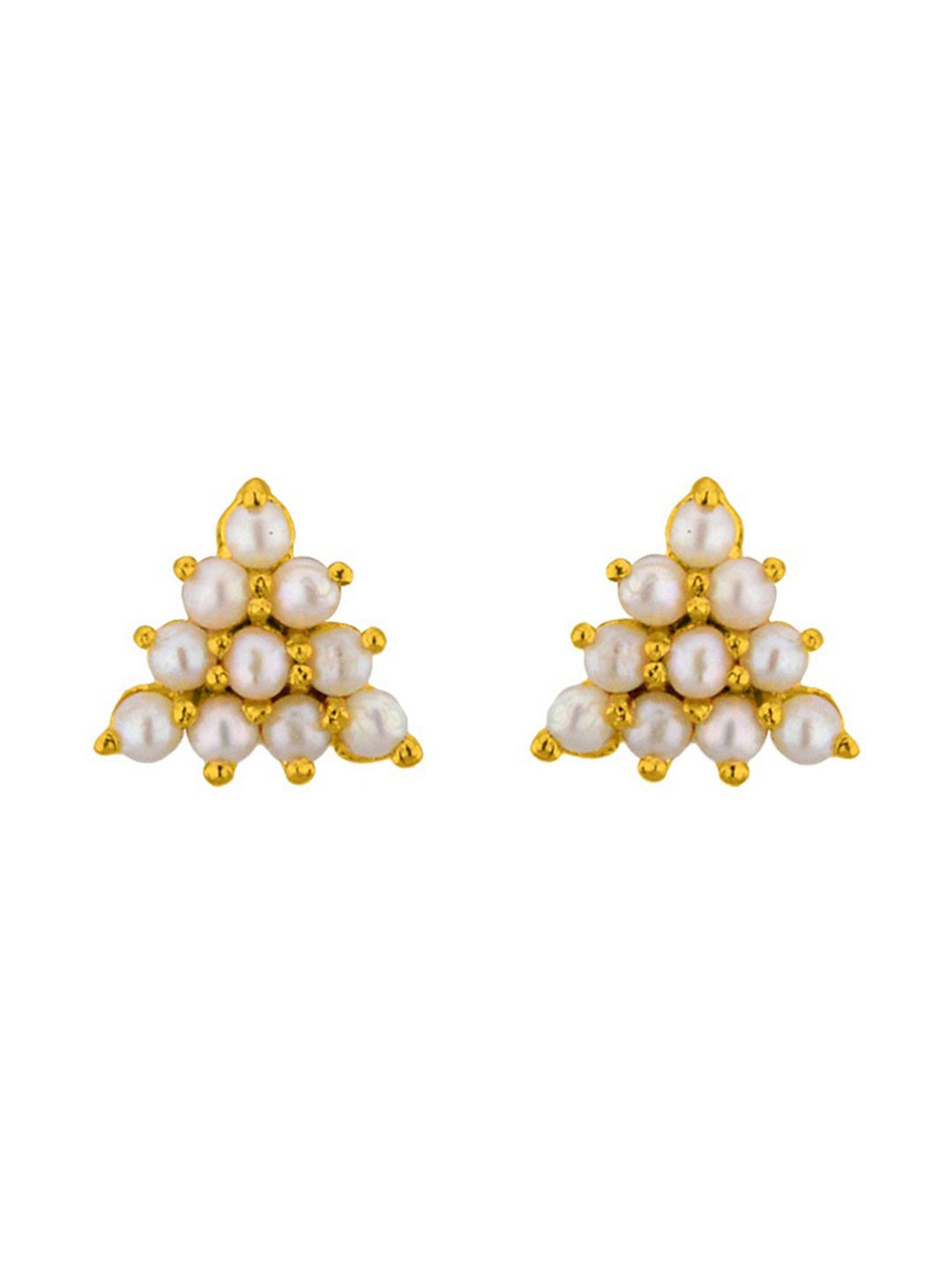 

Sri Jagdamba Pearls Dealer Gold-Plated Contemporary Pearl Antique Studs, White